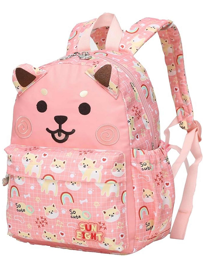 SUN EIGHT Preschool Toddler Kids Backpack Small 3D Cartoon Dinosaur Lunch Daycare School Bookbag Animal Travel Bags  For 2-5 Years old, SE90074, Pink - Image 1